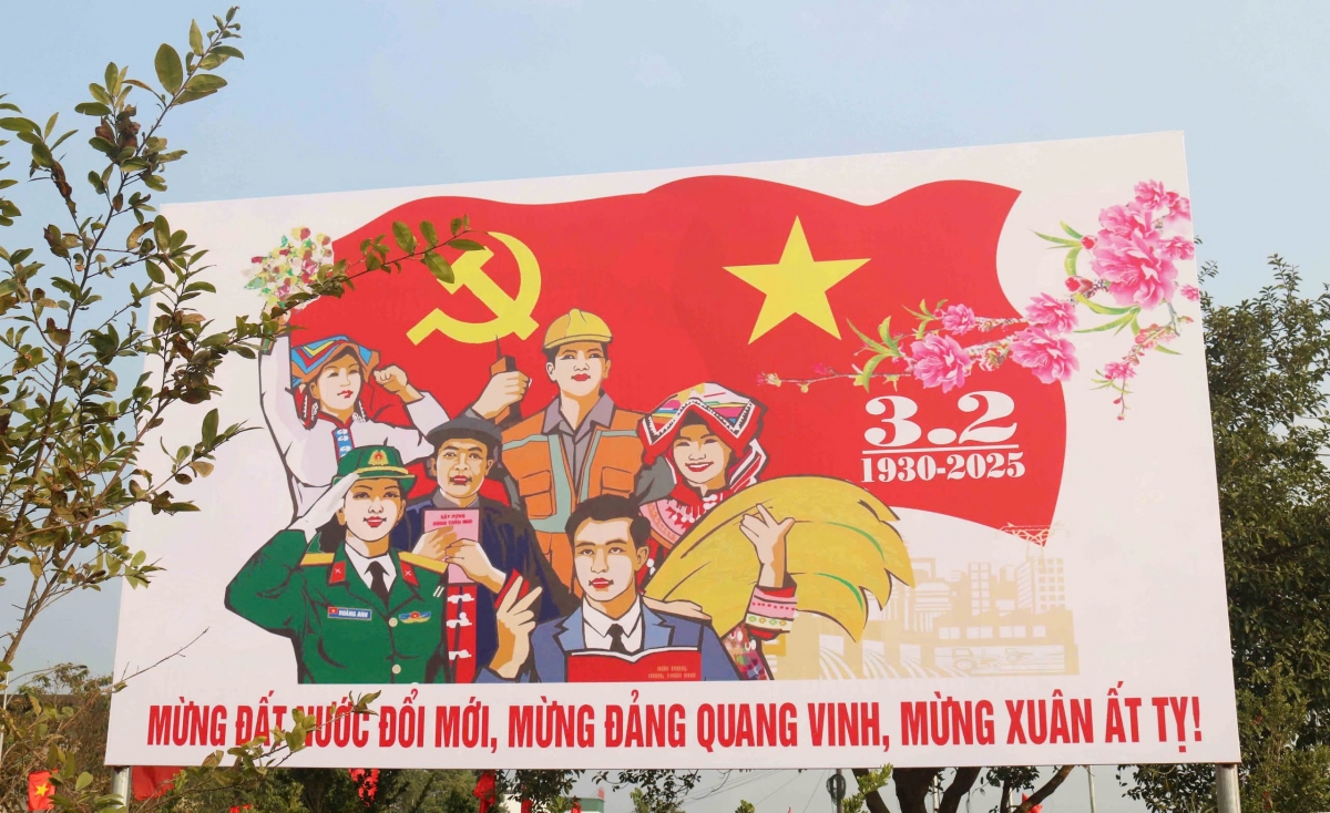 Pano mừng Đảng, mừng Xuân. 