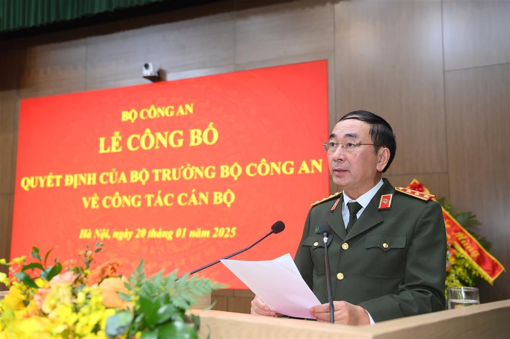 Thứ trưởng Trần Quốc Tỏ phát biểu tại buổi lễ. (Ảnh: Bộ Công an).