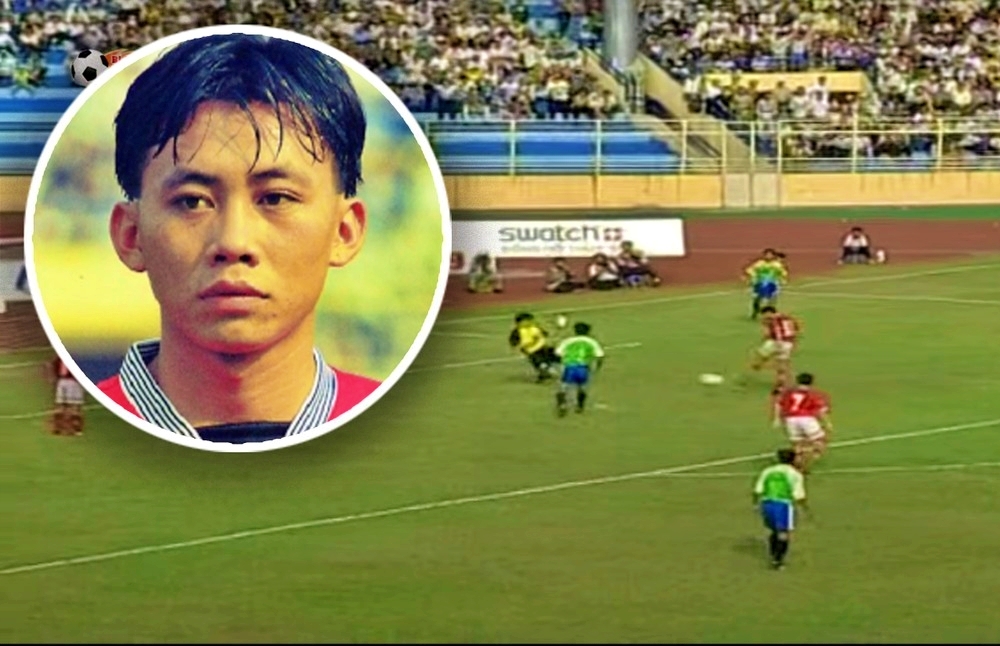 Bùi Đoàn Quang Huy là người ghi bàn thắng đầu tiên trong lịch sử Siêu cúp Quốc gia (Ảnh: VPF).