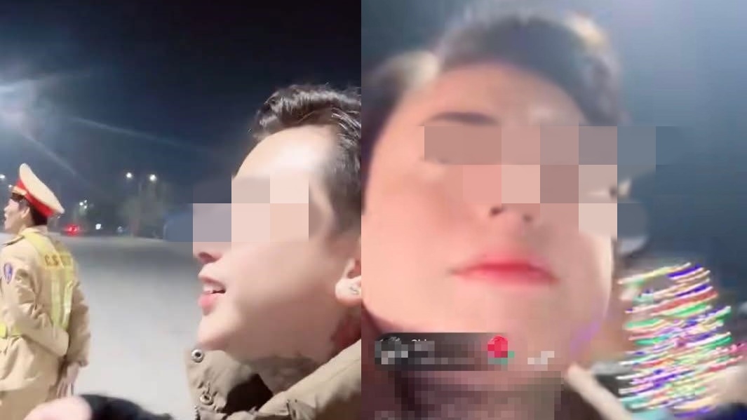Bùi Văn Nam (tức Tiktoker Nam Birthday) rút điện thoại ra livestream trên Tiktok khi bị Cảnh sát giao thông phát hiện say xỉn, đi ngược chiều. 