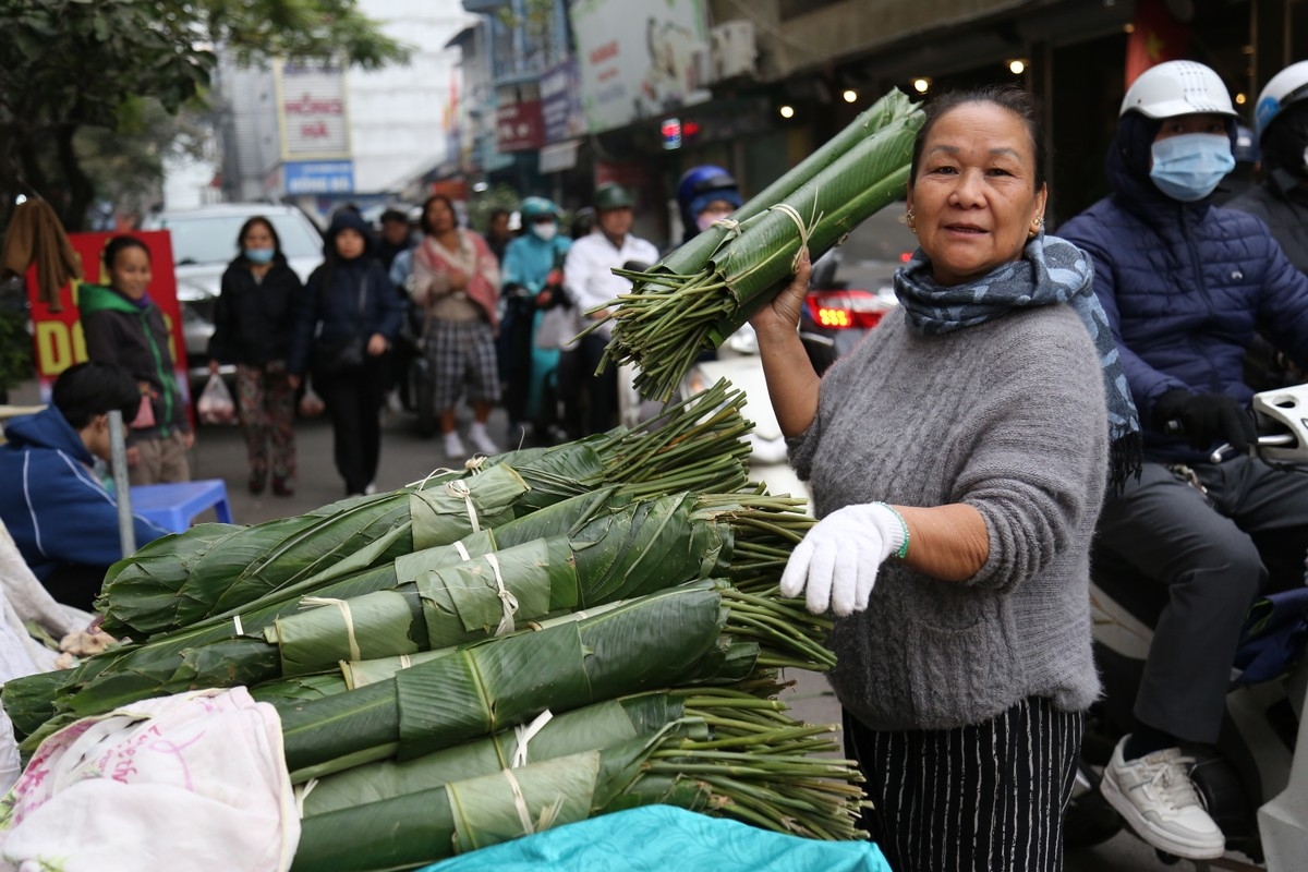 A trader shares that during the Tet holiday this year, every day she buys more than 100,000 Dong leaves in order to sell to her customers.