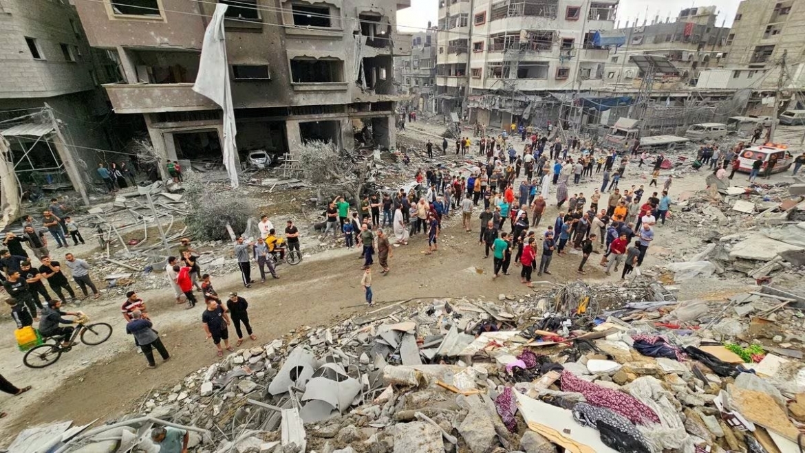 Dải Gaza bị tàn phá nặng nề do xung đột giữa Israel và Hamas (Ảnh: Reuters)