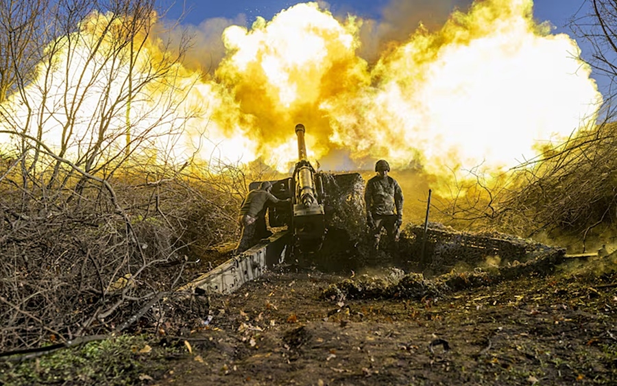 Hỏa lực pháo binh Ukraine. Ảnh: Getty.
