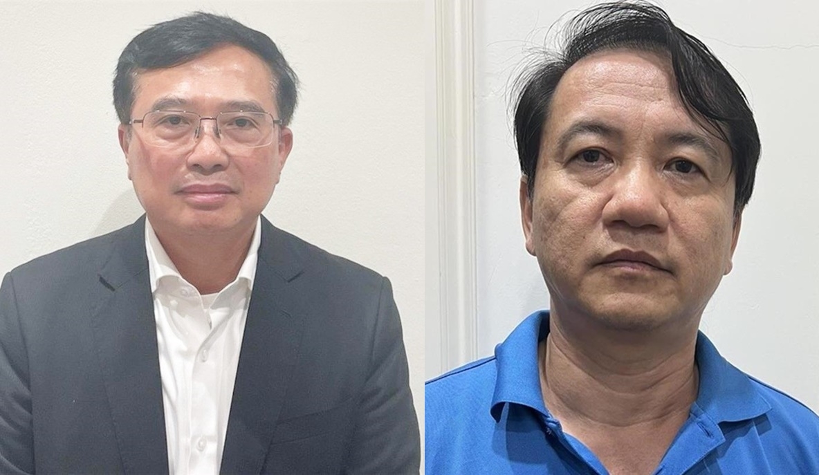 Cựu Thứ trưởng Bộ Công Thương Hoàng Quốc Vượng (trái) và cựu Cục trưởng Cục Điện lực và Năng lượng tái tạo Phương Hoàng Kim