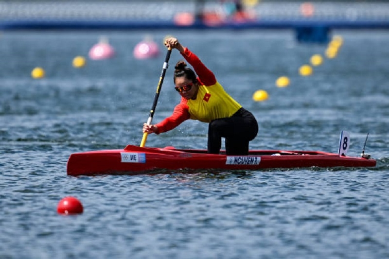Nguyễn Thị Hương khi thi đấu tại Olympic Paris 2024. (Ảnh: Getty). 