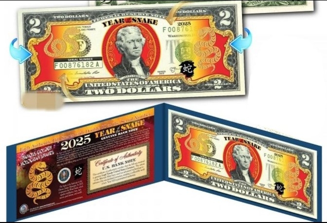 This year has seen demand greatly increase for the US$2 bank note printed with images of the snake, which is the zodiac animal for the 2025 Lunar New Year.