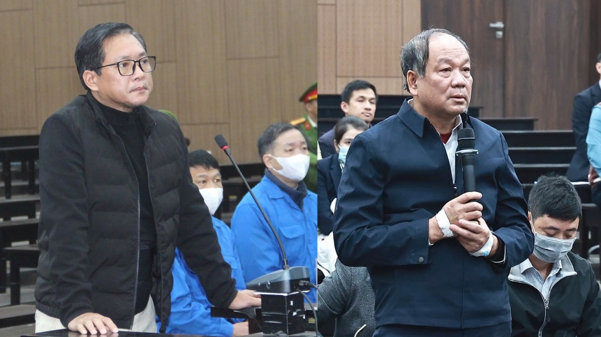 Bị cáo Nguyễn Cao Trí (trái) và Mai Tiến Dũng.