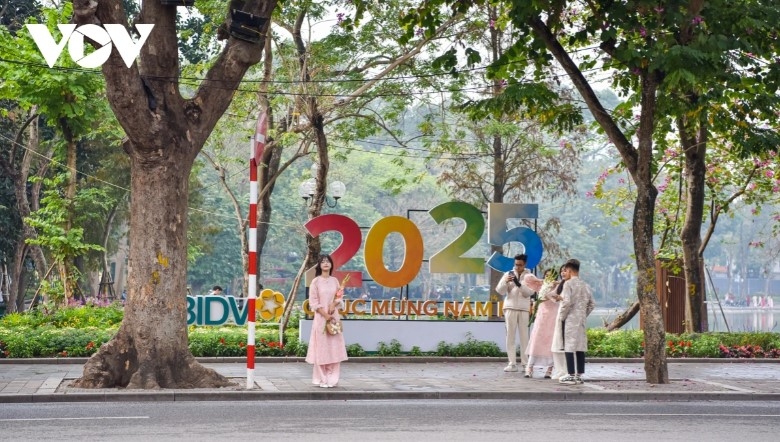 The festive mood is everywhere in the capital.