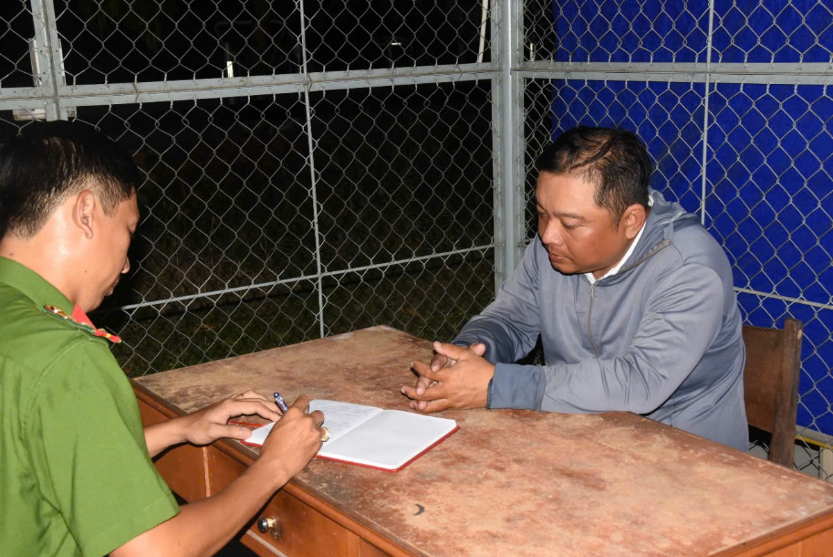 Đối tượng Lý Quang Thái tại cơ quan Công an