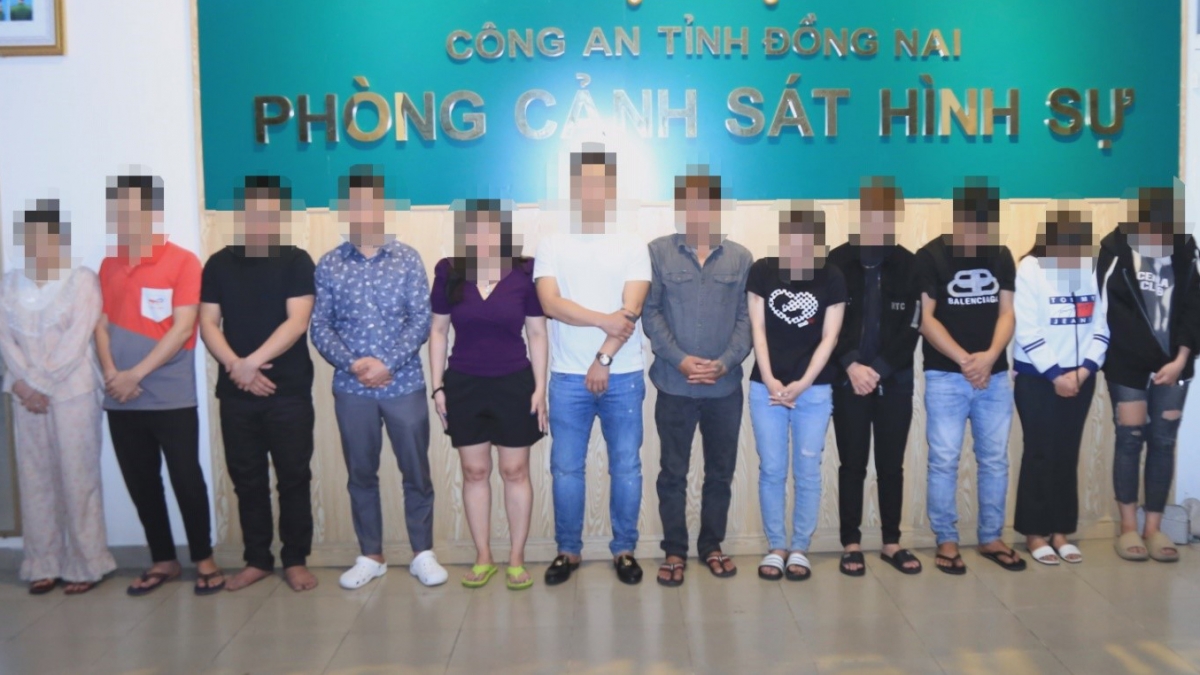 Các đối tượng bị bắt giữ (Ảnh: Công an tỉnh Đồng Nai)