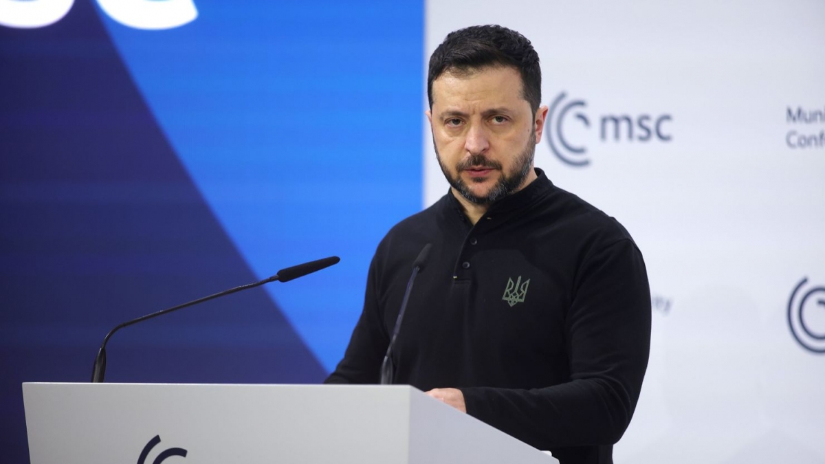 Tổng thống Ukraine tại Hội nghị an ninh Munich (Ảnh: Reuters)