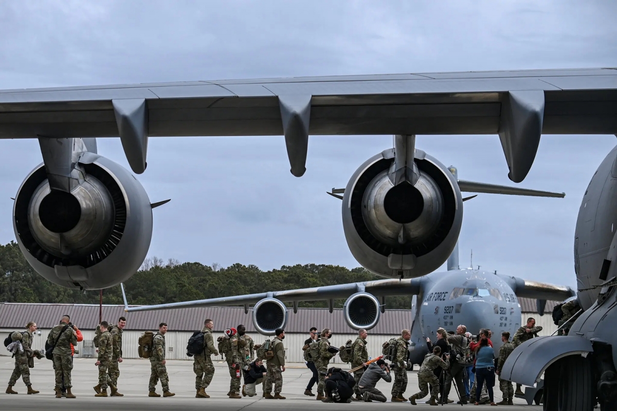 Lực lượng lục quân Mỹ triển khai sang Đông Âu hồi năm 2022 sau khi nổ ra khủng hoảng Nga - Ukraine. Ảnh: Nytimes.