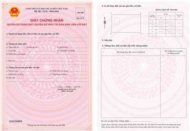 Mẫu “sổ đỏ” mới cấp từ 1/1/2025 (Ảnh: VGP News)