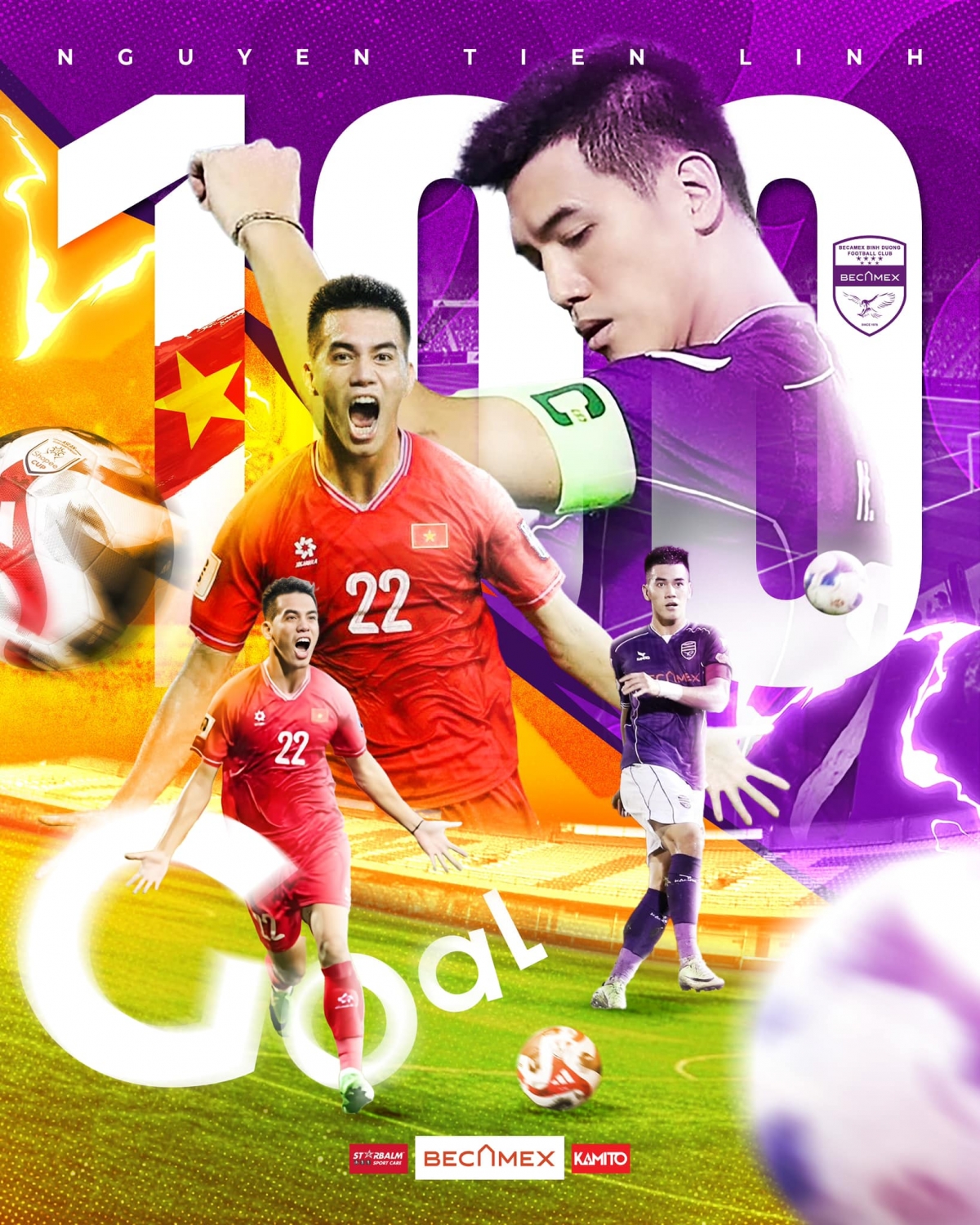 Tiến Linh cán mốc 100 bàn thắng trong sự nghiệp.