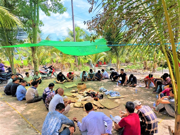 Tụ điểm đá gà ăn tiền bị Công an tỉnh Hậu Giang triệt xóa- Ảnh Công an Hậu Giang