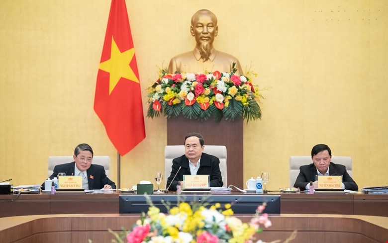 Chủ tịch Quốc hội Trần Thanh Mẫn nêu ý kiến tại cuộc họp. Ảnh: Media Quốc hội