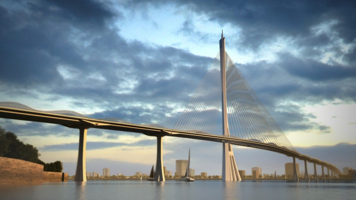 Phối cảnh cầu Cần Giờ (ảnh T.N)