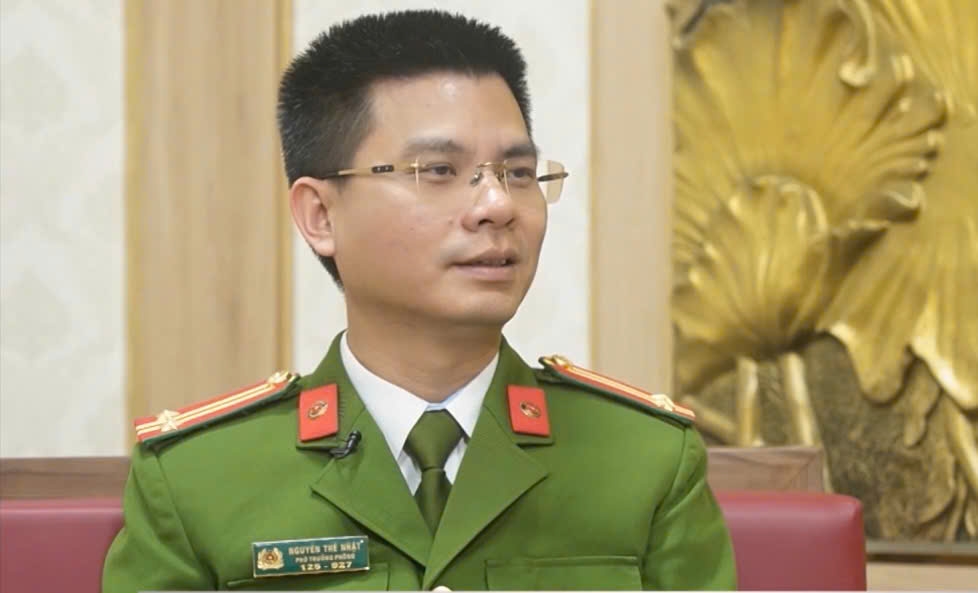 Trung tá Nguyễn Thế Nhật – Phó trưởng phòng Cảnh sát Điều tra tội phạm về ma túy, công an TP Hà Nội.