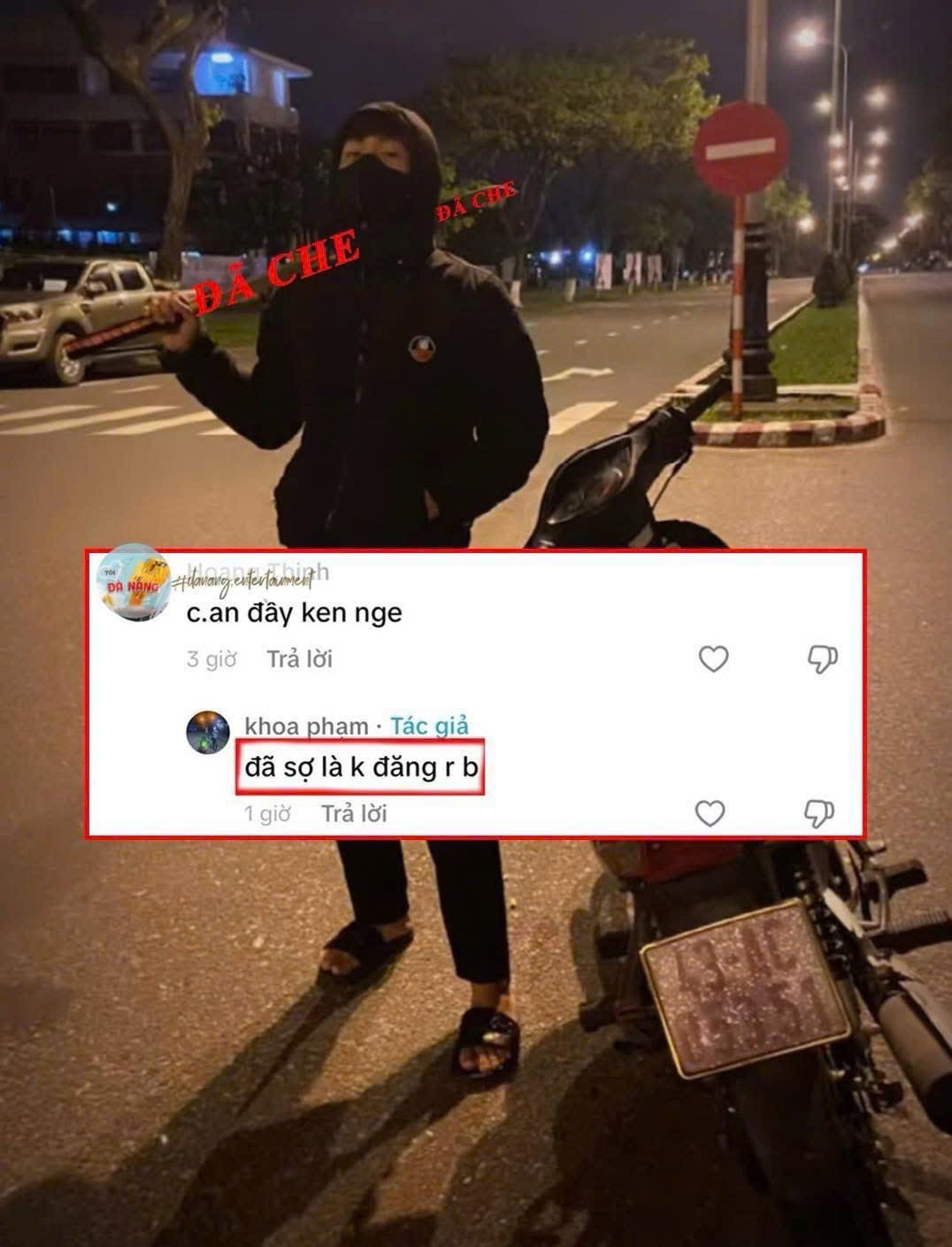 Hình ảnh nam thanh niên đăng clip cầm kiếm lên mạng xã hội và tuyên bố “đã sợ thì không đăng”