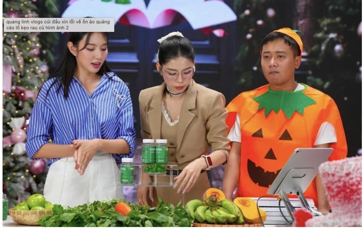 Hoa hậu Thuỳ Tiên, Quang Linh Vlogs và Hằng Du Mục trong một phiên livestream bán sản phẩm