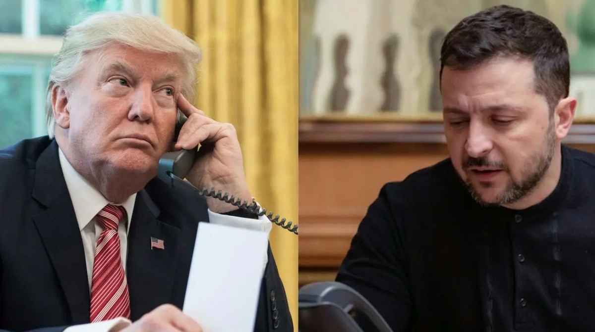 Tổng thống Mỹ Donald Trump điện đàm với Tổng thống Ukraine Zelensky hôm 19/3. Ảnh: Tha Australian