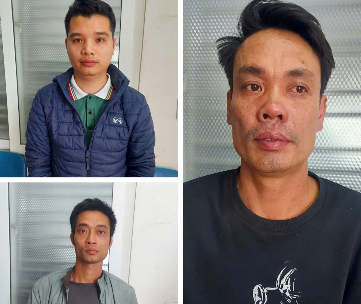 Các đối tượng Thành, Hoàng và Công (Ảnh: Công an Hải Phòng)