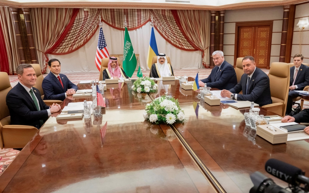 Đàm phán Mỹ - Ukraine tại Saudi Arabia hôm 11/3. Ảnh: Reuters.