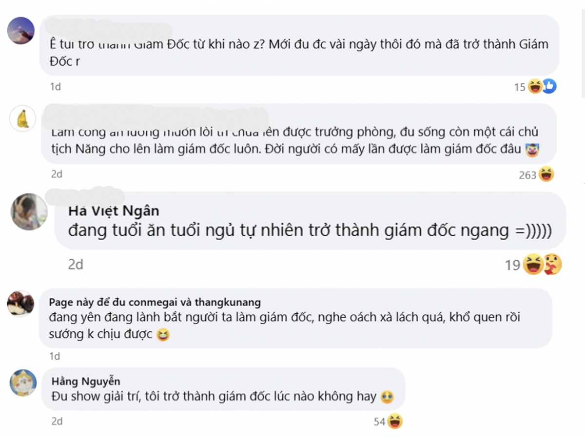 Những bình luận thú vị của khán giả về “chức vụ” đặc biệt