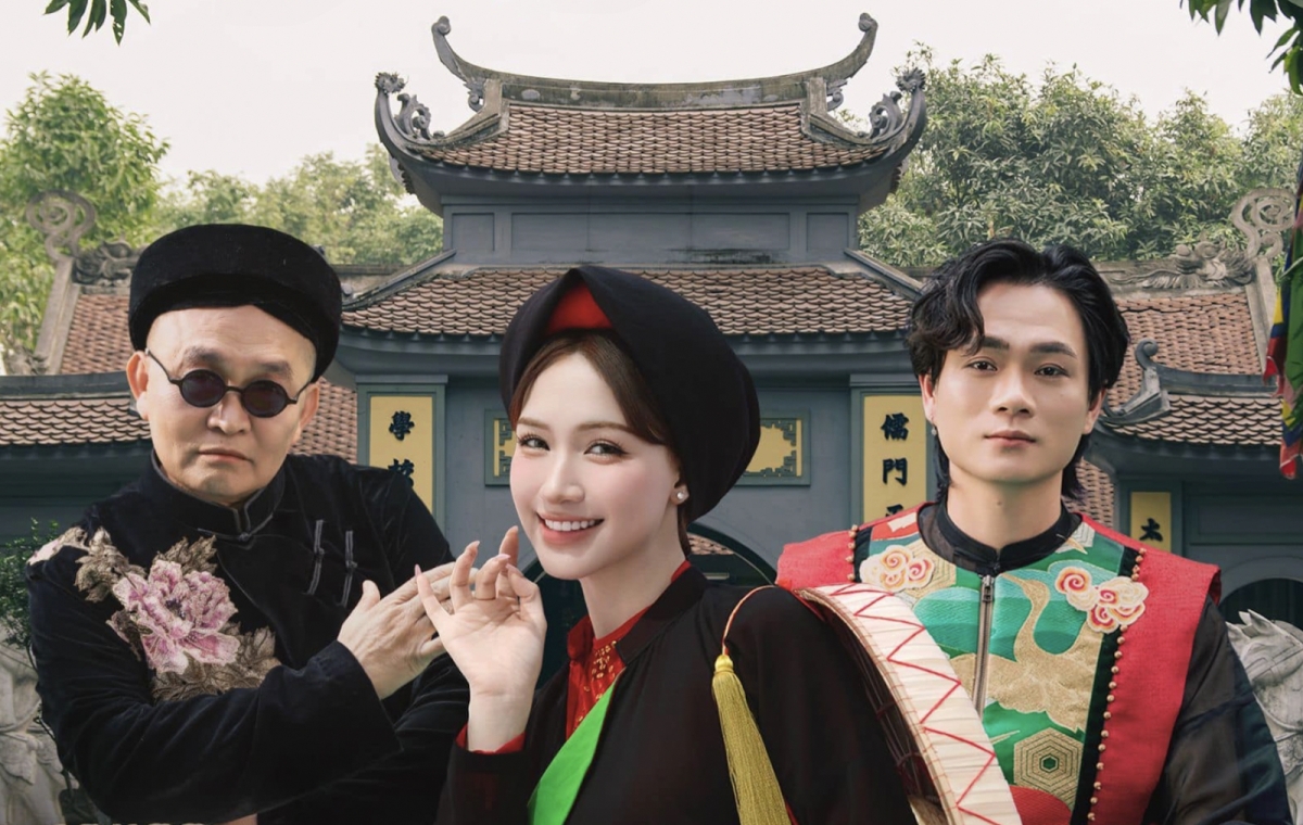 Nghệ sĩ Xuân Hinh cùng nhạc sĩ Tuấn Cry kết hợp cùng Hòa Minzy trong MV quảng bá quê hương.