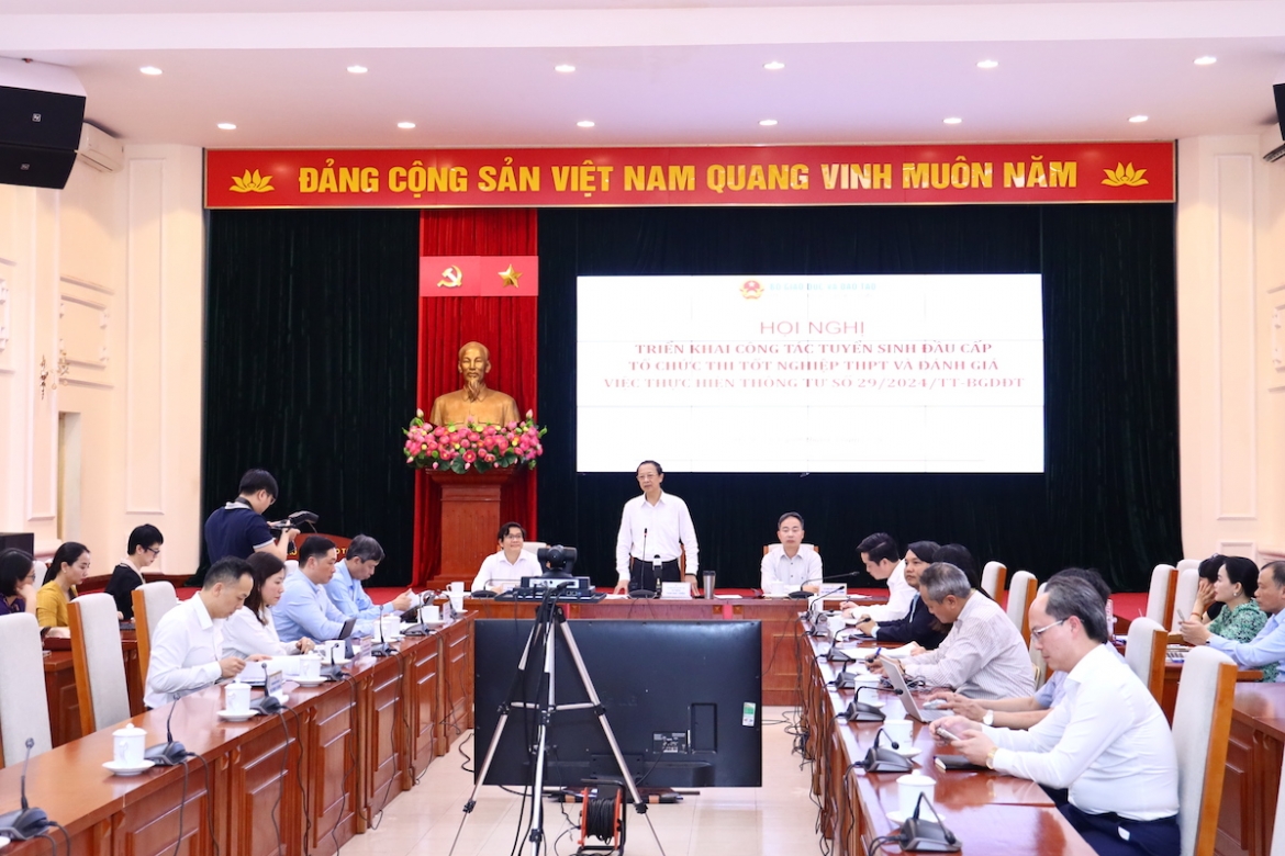 Hội nghị trực tuyến của Bộ Giáo dục và Đào tạo với các Sở Giáo dục và Đào tạo về công tác tuyển sinh đầu cấp, tổ chức thi tốt nghiệp THPT 2025