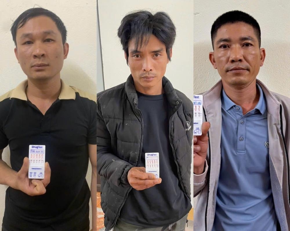 Đối tượng Hậu, Long, Hưng từ trái qua phải