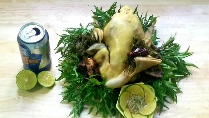 Món gà hấp lá đinh lăng (Ảnh: Thảo Dược Thanh Phát)