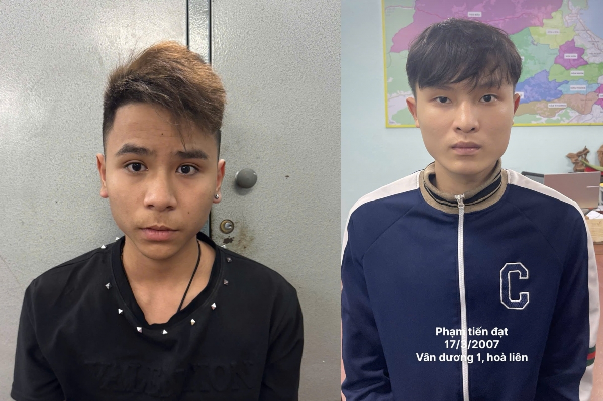 Ngô Hữu Mạnh (trái) và Phạm Tiến Đạt bị bắt giữ