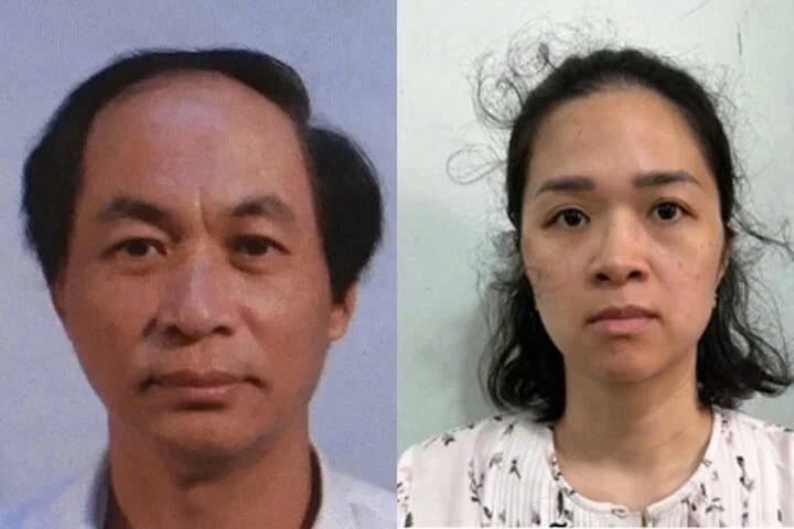 Bị can Nguyễn Đăng Thuyết cùng vợ là Nguyễn Nhật Linh.