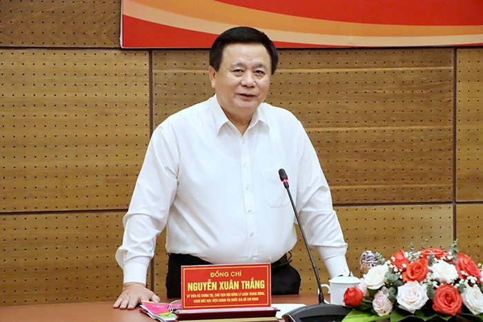 Ông Nguyễn Xuân Thắng, Trưởng đoàn kiểm tra phát biểu kết luận (Ảnh: Việt Tiến)