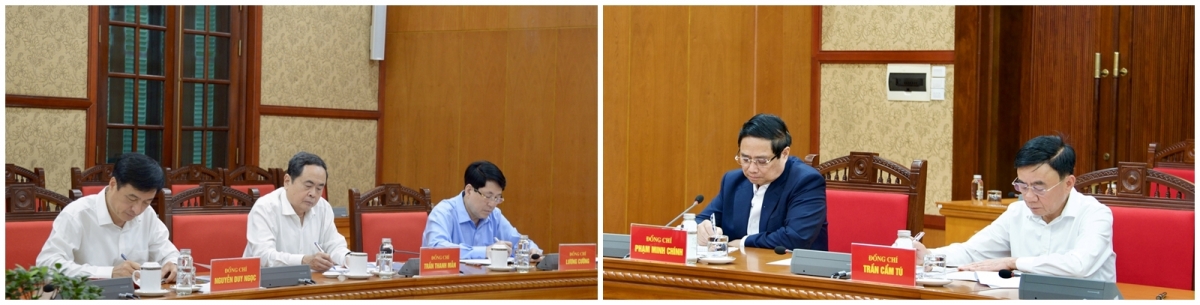 Cùng dự phiên họp có Chủ tịch nước Lương Cường, Thủ tướng Phạm Minh Chính, Chủ tịch Quốc hội Trần Thanh Mẫn và các đồng chí Thành viên Tiểu ban Nhân sự và Tổ Giúp việc của Tiểu ban Nhân sự.