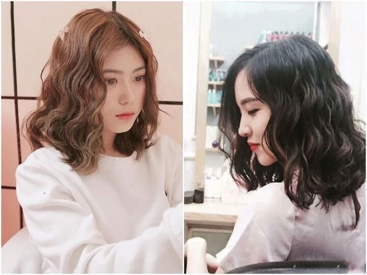 Mặt dài nên để kiểu tóc gì? Tóc xoăn sóng nước là một lựa chọn (Ảnh: Pinterest)