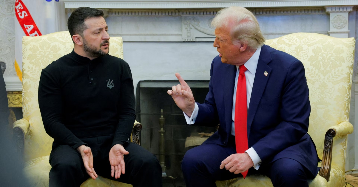 Tổng thống Ukraine Volodymyr Zelensky gặp Tổng thống Mỹ Donald Trump tại Nhà Trắng ngày 28/2/2025. Ảnh: Reuters