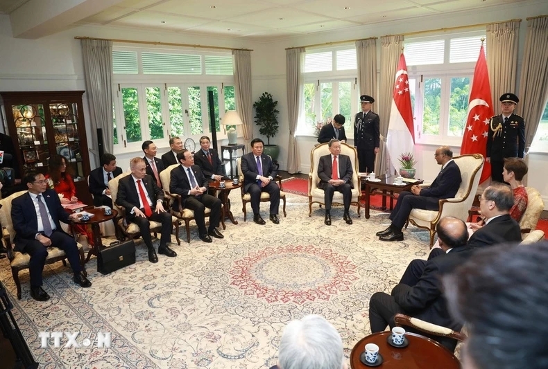 Quang cảnh buổi làm việc. (Ảnh: Thống Nhất/TTXVN)