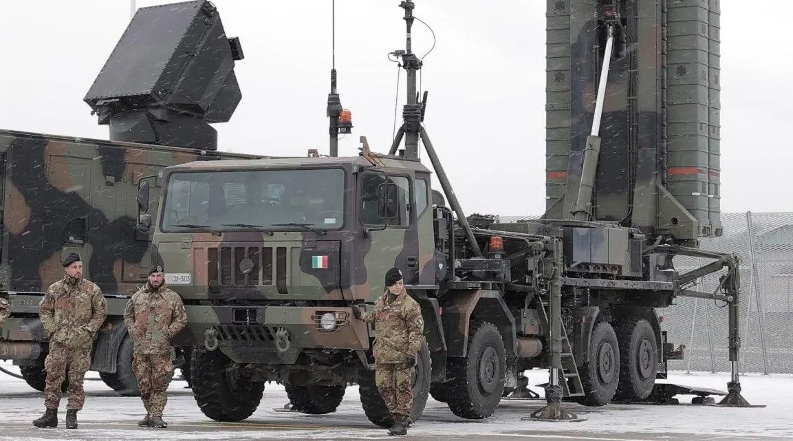 Tổ hợp SAMP/T của Italy ở Litva. Ảnh: Bộ Quốc phòng Litva