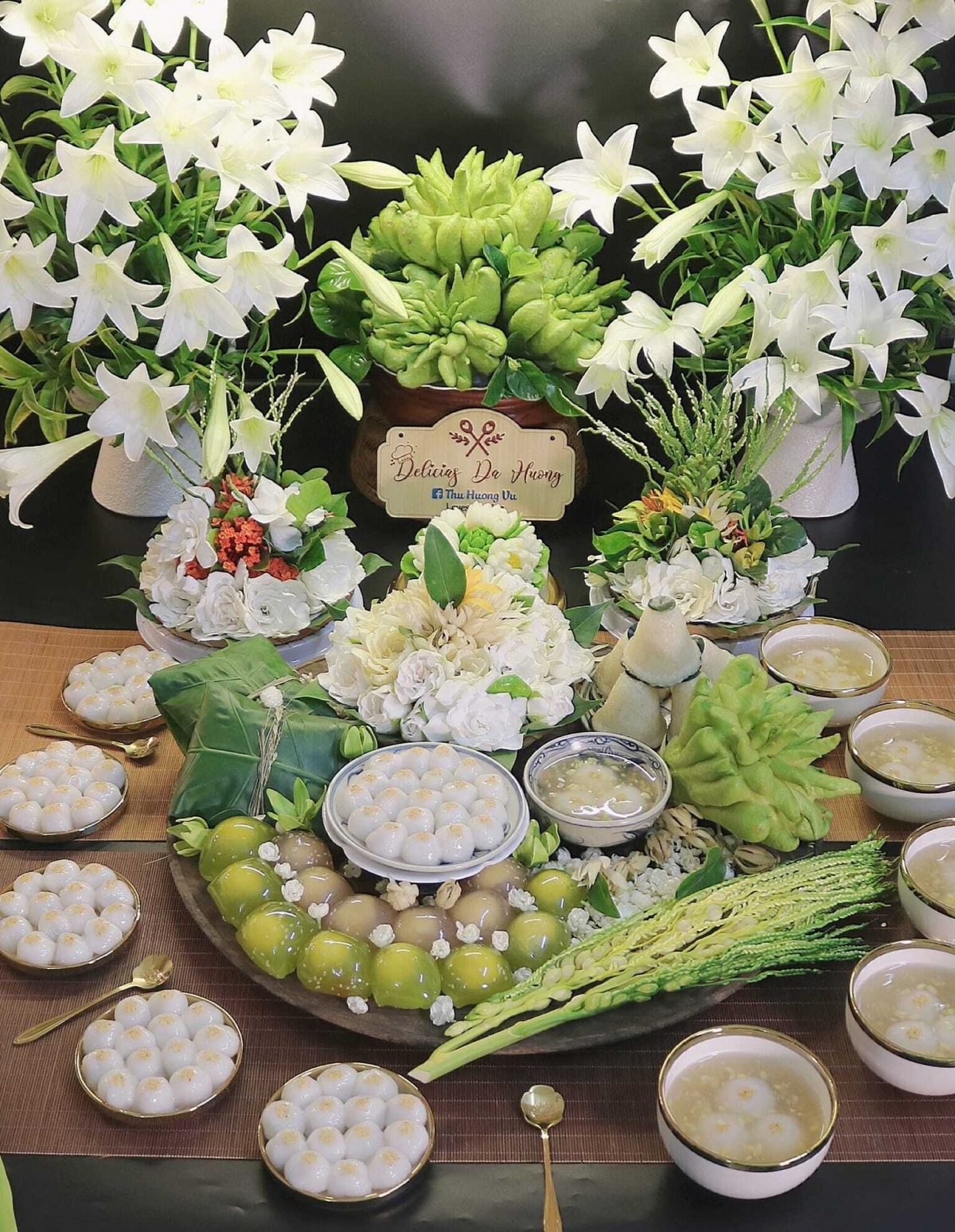 Mâm lễ tết Hàn Thực truyền thống cúng gia tiên. (Ảnh: Vũ Thu Hương)