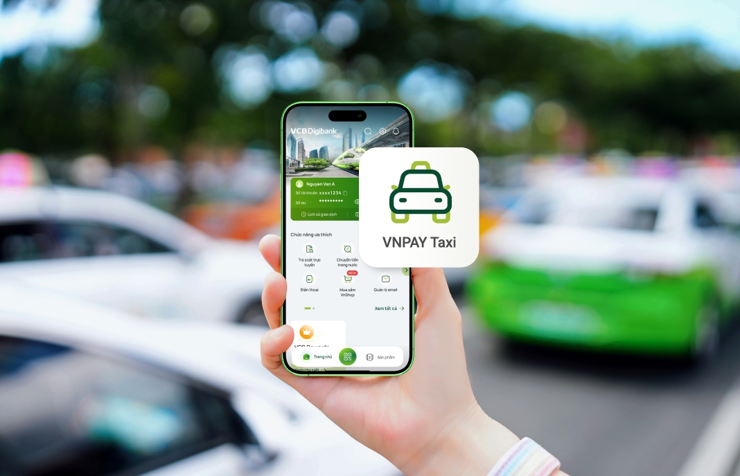 Tính năng VNPAY Taxi trên VCB Digibank