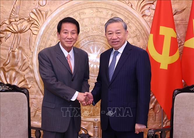 Tổng Bí thư Tô Lâm tiếp nguyên Đại sứ đặc biệt Việt - Nhật Sugi Ryotaro. Ảnh TTXVN