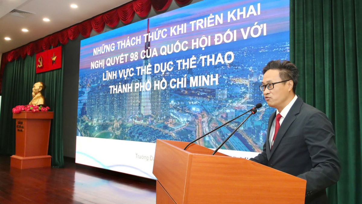 PGS – TS Vũ Việt Bảo, Chủ tịch Hội đồng trường Đại học Thể dục Thể thao TP.HCM (ảnh H.L)