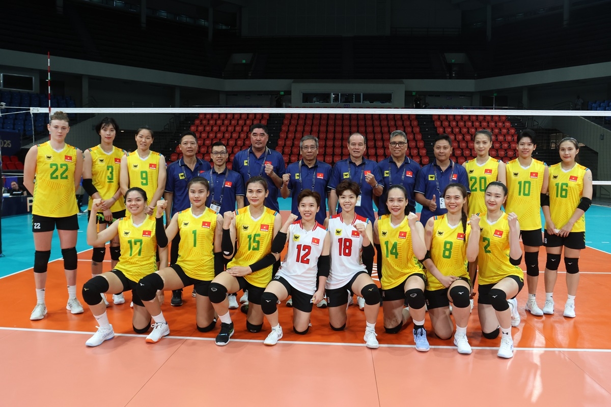 CLB bóng chuyền nữ Long An giành quyền dự giải bóng chuyền các CLB nữ thế giới 2025. (Ảnh: AVC). 