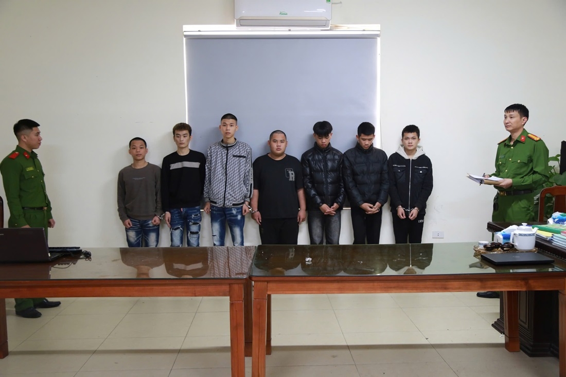 Nhóm các đối tượng bị Cơ quan Công an bắt giữ