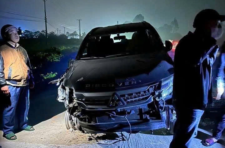 Chiếc xe ô tô mà Trần Xuân Thủy điều khiển gây tai nạn.