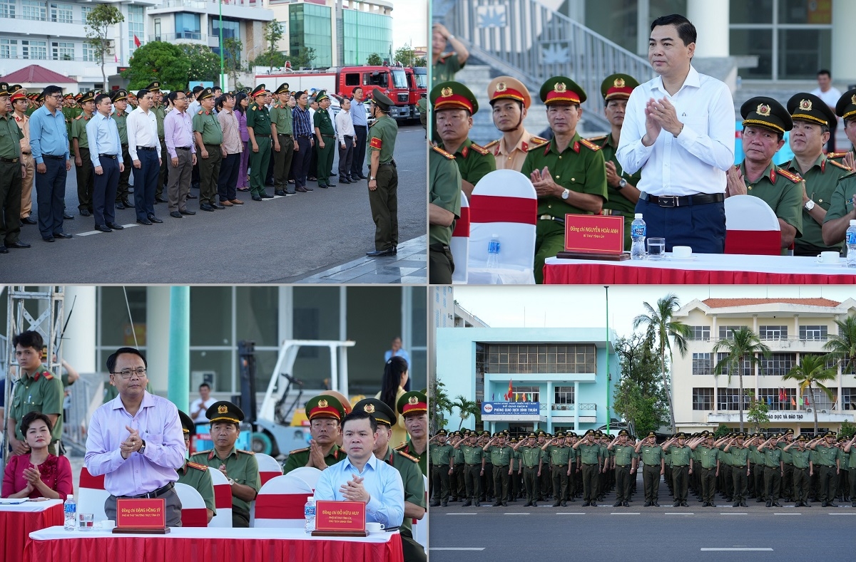 Các đại biểu và cán bộ chiến sỹ tham dự lễ ra quân. Ảnh: CABT