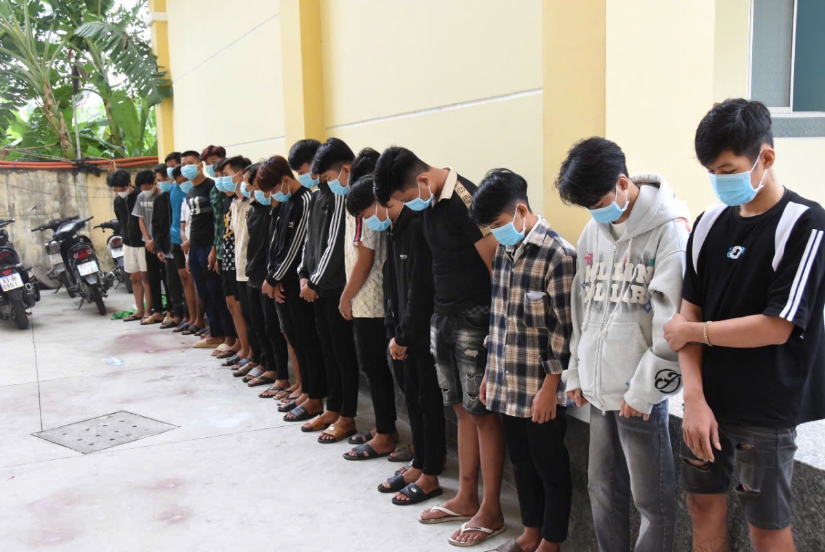 Các đối tượng có liên quan đến vụ gây mất trật tự công cộng ở Tiền Giang