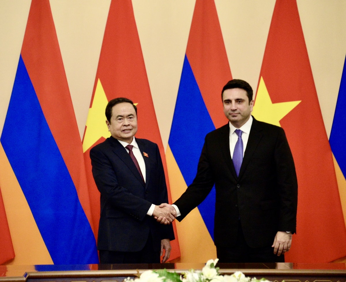 Chủ tịch Quốc hội Trần Thanh Mẫn hội đàm với Chủ tịch Quốc hội Armenia Alen Simonyan.